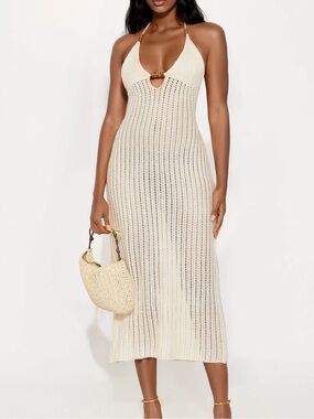 Crochet Halter Dress/ Swim Cover